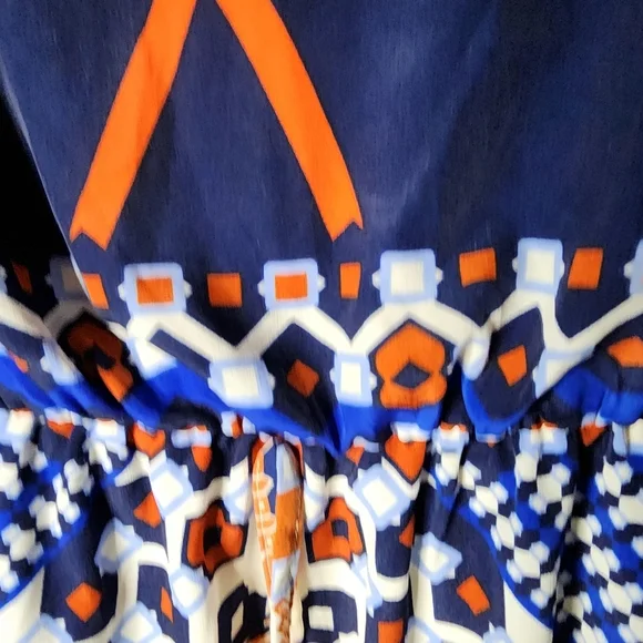 Luxology Bohemian style maxi dress medium blue orange cream - Picture 4 of 7